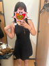 迪卡儂（DECATHLON）泳衣女溫泉顯瘦遮肚溫泉連體小黑裙游泳衣泳裝NABWW 暗夜精靈小黑裙(三角內(nèi)襯) M -L/110-120/偏小一碼 曬單實拍圖