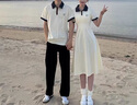 AEMAPE小眾設(shè)計(jì)感情侶裝夏季2025韓版短袖男T恤連衣裙法式一裙一衣ins潮 男上衣 XL （建議125-140斤） 曬單實(shí)拍圖