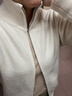 恒源祥2024秋冬翻領(lǐng)雙拉鏈羊毛衫針織毛衣女開(kāi)衫寬松洋氣加厚羊絨 米色  2XL 建議120-130斤 曬單實(shí)拍圖