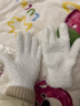 渾小象可愛(ài)手套男女冬季加絨騎行滑雪保暖防風(fēng)騎車(chē)毛線(xiàn)手套兒童防寒防凍 珊瑚絨白色刺繡小熊【情侶款】 曬單實(shí)拍圖