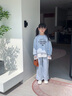 俠客小龜女童套裝春季2025新款兒童時髦蕾絲花邊衛(wèi)衣洋氣闊腿褲大童兩件套 粉色 140 曬單實拍圖