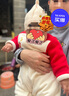 英氏（YEEHOO）嬰兒連體衣冬季女童長(cháng)袖夾棉連體衣拜年服喜慶衣服 曬單實(shí)拍圖