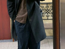 H&M男裝毛呢大衣簡(jiǎn)約翻領(lǐng)保暖氣質(zhì)羊毛混紡過(guò)膝中長(cháng)款外套1235673 黑色 S 170/92 曬單實(shí)拍圖
