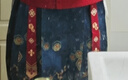 森女部落原創(chuàng  )國風(fēng)新年馬面裙百褶印花半身裙新款秋冬女裝 半身裙（單件） 單件 L 曬單實(shí)拍圖