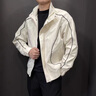 喬易倫翻領(lǐng)夾克外套男春秋款2025新款潮流明線工裝上衣服潮牌男裝休閑衣 黑色 M 曬單實(shí)拍圖