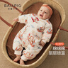 巴厘小豬寶寶滿(mǎn)月百天衣服秋冬夾棉哈衣中國風(fēng)新生兒過(guò)年拜年服嬰兒連體衣 鳳凰涅槃 90cm 曬單實(shí)拍圖