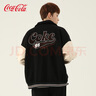 可口可樂（Coca-Cola）棒球服男春秋季PU皮夾克情侶外套 黑色 2XL (170-190斤)  曬單實拍圖