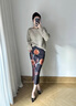 致知ZHIZHI 【風鈴裙】印花半身裙女2025春季新款包臂顯瘦郁金香 石墨灰黑 S 曬單實拍圖