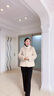 羅蒙（ROMON）媽媽冬裝仿貂絨新中式保暖外套中老年女裝2025新款50歲中老年女裝 白灰色 M 曬單實(shí)拍圖