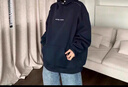 NYING美式重磅連帽衛(wèi)衣男秋冬季新款潮牌cleanfit加絨加厚痞帥寬松外套 WH006黑色加絨 2XL （145-160斤） 曬單實(shí)拍圖