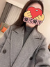 朗姿【秀場同款 王楚然同款】羊毛高級感氣質(zhì)大衣女冬新款毛呢外套 中灰色 M 曬單實拍圖
