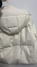 獨束大碼女裝棉感立領(lǐng)連帽短款羽絨服2024冬新款胖mm顯瘦羽絨外套 氣流白 XL (尺碼：3) 曬單實(shí)拍圖