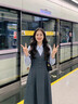 熙世界sllsky廳里廳氣假兩件長(cháng)袖連衣裙女2025春季教資面試收腰襯衫裙子 月石灰 L 曬單實(shí)拍圖
