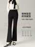 BOPRUIEY 帛芮微喇叭褲女秋冬季薄絨款顯瘦高腰彈力修身百搭打底黑色褲子 曬單實(shí)拍圖