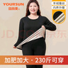 宜而爽【含羊絨蠶絲 德絨發(fā)熱】女士保暖內衣女加肥加大秋衣秋褲套裝 曬單實(shí)拍圖