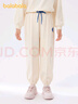 巴拉巴拉童裝兒童褲子春秋裝女童休閑長(cháng)褲運動(dòng)時(shí)尚愛(ài)心潮 糯米白10503 130 cm 曬單實(shí)拍圖