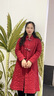 指間沙W2441291女裝24冬立領大盤扣裥棉長外套A版亞麻中式棉服 朱草78 XL 曬單實拍圖
