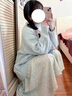 莫代爾圓領(lǐng)針織衫女2025春秋冬新款加厚打底內搭學(xué)生毛衣寬松休閑上衣 奶藍色 XL 110-120斤 曬單實(shí)拍圖
