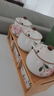 多美然（DuoMeiRan）家用廚房調(diào)料盒組合裝調(diào)味罐陶瓷鹽罐調(diào)料罐套裝木架雙層調(diào)味瓶罐 櫻花7件套(木架B3) 曬單實(shí)拍圖