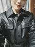 云旗千裘綿羊皮泡皮宋佳同款皮衣女2025新款真皮收腰系帶顯瘦小個(gè)子皮夾克 黑色 S 建議85-115斤 曬單實(shí)拍圖