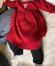班喜迪女童連衣裙春裝兒童毛衣公主裙新年拜年服裙子周歲寶寶禮服裙春秋 曬單實(shí)拍圖