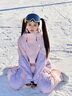 酷峰新款韓版滑雪服男女加厚保暖防水單雙板裝備分體滑雪衣褲情侶雪衣 粉紫心套裝  XS 曬單實(shí)拍圖
