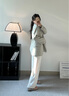 范思藍恩米杏色西裝外套女春季2025新款小個(gè)子超好看炸街西服1075 淺綠色 XS 曬單實(shí)拍圖