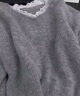 燦圖韓系慵懶V領(lǐng)毛衣針織衫女裝秋冬季蕾絲小香風(fēng)氣質(zhì)顯瘦內搭上衣服 灰色 均碼 曬單實(shí)拍圖