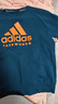 阿迪達斯 （adidas）童裝秋冬季 內搭衛衣套頭衫 長(cháng)袖上衣  藍/橘 140 曬單實(shí)拍圖