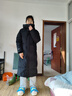 鴨鴨（YAYA）反季王一博極寒泡芙羽絨服女士長款過膝加厚戶外情侶東北防寒外套 青光黑色 M /170 曬單實(shí)拍圖