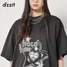 DZZIT地素時尚T恤連衣裙春秋繡花印花設計燙片工藝女 黑色 XS 曬單實拍圖