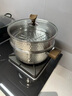 國風(fēng)304不銹鋼奶鍋雪平鍋無涂層寶寶輔食煮面鍋家用電磁爐煤氣灶通用 雪平鍋【含鍋蓋+304蒸籠】 24cm 曬單實(shí)拍圖