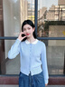 ELAND【秋日云朵衫】衣戀毛針織衫女娃娃領(lǐng)長(cháng)袖上衣2025夏季新款 淺藍色(51)L/Blue S /160 曬單實(shí)拍圖