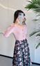 顏域碎花半身裙套裝女2025早春新款穿搭一整套針織開(kāi)衫上衣兩件套 粉色 S 曬單實(shí)拍圖