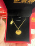 夢(mèng)金園黃金項鏈足金5G平安鎖鏤空福字送女友生日禮物 曬單實(shí)拍圖