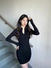 夏洛熊 XALORXION秋冬黑色顯瘦冬季辣妹女短裙包臀裙子短款內搭高級感性后媽連衣裙 黑色拉鏈款【加絨常規】 M M建議100斤-110斤 曬單實(shí)拍圖