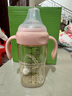 PNUOKN吸管奶瓶寶寶學(xué)飲杯直飲杯1-3歲-6歲喝水喝奶吸管杯防漏防摔ppsu 粉色 240ml （吸嘴*2） 曬單實(shí)拍圖