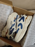 鴻星爾克2026新款春季網(wǎng)面透氣防滑減震跑步鞋復古休閑男鞋皮面防水運動(dòng)鞋 2004亞麻/灰藍（革面）  39 【官方正品】 曬單實(shí)拍圖