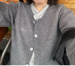 PSO Brand【假兩件】針織衫毛衣女甜美春秋短款小眾開衫上衣外套 碳末灰 Carbon L 曬單實(shí)拍圖
