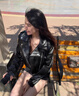 夏雨瑤街頭酷辣皮衣女春秋季寬松小眾高級感機車(chē)服國潮牌皮夾克短款外套 黑色 M 【建議96-110斤】 曬單實(shí)拍圖