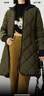 哥弟真的好（GIRDEAR）女裝菱格壓紋中長款鴨絨羽絨服女A400742 墨綠 XL (5碼) 曬單實(shí)拍圖