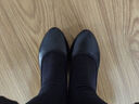 路施南真皮工作鞋女黑色職業(yè)鞋粗跟淺口工裝鞋軟底上班單鞋酒店正裝皮鞋 黑色3.8cm標準版(標配:單里371 36 曬單實(shí)拍圖