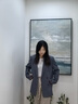 lagogo深灰色蝴蝶結氣質(zhì)西裝女拉谷谷2025年春季新款休閑通勤外套 深灰色 M 曬單實(shí)拍圖
