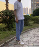 AEMAPE/美國蘋果 高端淺色牛仔褲男秋季修身直筒韓版彈力休閑長褲子男 淺天藍(lán)色 34 曬單實(shí)拍圖