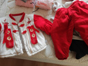 寬葉竹嬰兒衣服冬季小公主棉襖紅色喜慶過(guò)年衣周歲抓周禮服女寶寶拜年服 盤(pán)扣平安喜樂(lè)-棉衣套裝 90 cm 1-2歲 曬單實(shí)拍圖