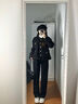 JEANSWEST CLUB真維斯闊腿褲女秋冬季雪尼爾時(shí)尚垂感加絨加厚小個(gè)子顯瘦直筒褲子 曬單實(shí)拍圖