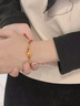 中國(guó)黃金（CHINA GOLD）乾坤圈黃金手鏈女足金銅錢珠紅繩跨七夕情人節(jié)禮物送女友老婆生日 足金乾坤圈銅錢手繩【京速達(dá)】 曬單實(shí)拍圖