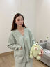 I-MUMMY月子服加絨哺乳睡衣套裝 薄荷綠 M碼 曬單實(shí)拍圖