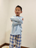 纖絲鳥（TINSINO）兒童睡衣夏季男女童家居服套裝純棉中大童空調(diào)服衣服 畫家熊貓 曬單實(shí)拍圖