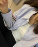 DAVEY MODE夏季新款tb學(xué)院風(fēng)襯衫設計感織帶襯衣寬松慵懶男女情侶外套潮 藍色 M 曬單實(shí)拍圖